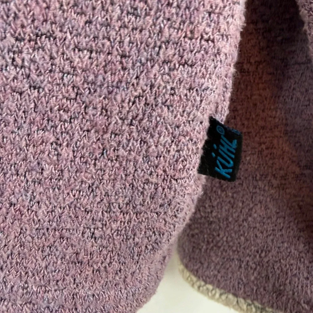 KÜHL Alfpaca Fleece Pullover Large Purple Quarter Zip Hiking Gorpcore Sherpa
